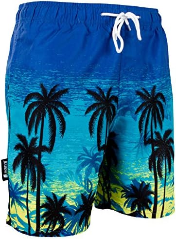 Luvanni Men's Swim Shorts Swimming Trunks Beach Surf Swim Wear with Pattern Palms Beach Sunset Print*