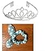 USA Seller Follsy Peach Heart Flower Shape Tiara Crown Headband Comb Pin Shining Rhinestone Wedding Bridal Bride Party Birthday Tiaras
