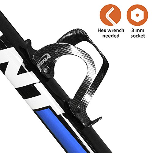 Ibera Bicycle Lightweight Aluminum Water Bottle Cage (Carbon/Pair