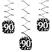 Big Dot of Happiness Adult 90th Birthday - Gold - Birthday Party Hanging Decorations - 6 Count