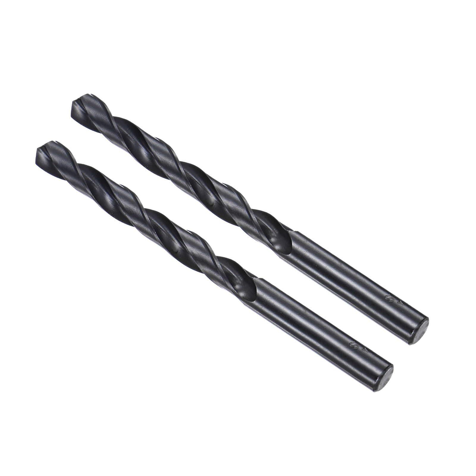 CoCud 6542 High Speed Steel Twist Drill Bits, 9.4mm Diameter 125mm Length, Black Oxide Straight Twist Jobber Drill Bit - (Applications: for Metal Woodwork Plastic Aluminum), 2-Pieces