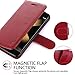 TabPow LG K20 Plus Wallet Case - Folio Series, Flip PU Leather with Kickstand, ID & Credit Card Slot Holder for LG K20 V/LG K20 Plus/LG V5 - Wine Red