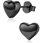 ChicSilver Heart Stud Earrings for Women 925 Sterling Silver Heart Earrings for Women Hypoallergenic Tiny Stud Earrings 5/7/10MM