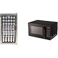 Whynter BR-130SB Internal Fan Beverage Refrigerators, One Size, Black/Stainless Steel & AmazonBasics Microwave, Small, 0.7 Cu