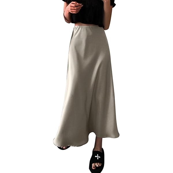 スカート Layered Frilled Satin Skirt Layered Frilled Satin Skirt