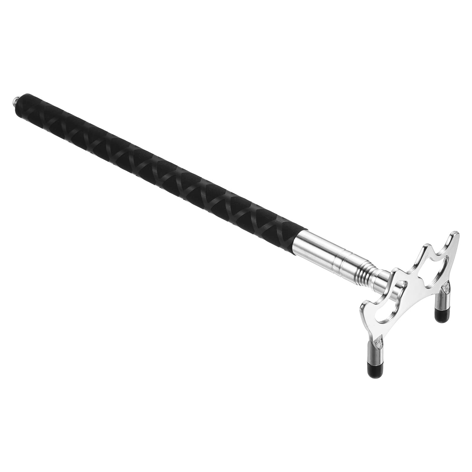 PATIKIL Retractable Billiards Cue Stick Bridge, Silicone Pool Cue Accessory with Removable Low Brass Bridge Head for Pool Table Competition, Silver Tone