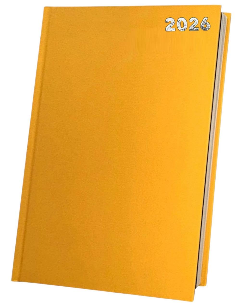 PaulStore 2026 Diary A4/A5/A6 Pastel Colour Fashion Week to View, Day A Page Desk Diary (Yellow, A5 Week To View)