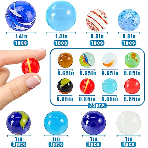 AMOR PRESENT 85PCS Space Marbles for Kids, Marbles Assorted Sizes Planet Marbles Marbles Bulk for Space Party Favor DIY Home Decor