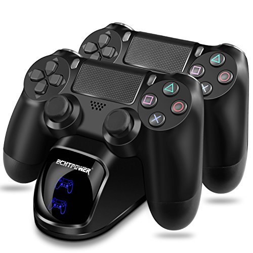 PS4 Controller Charger with USB Power Adapter, PS4 Charging Dock, Dual Charger with Charging Status Display Screen for PlayStation 4 Dualshock 4