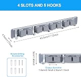 Vicloon Broom Holder Wall 4 Racks 5 Hooks Mop Organizer Tool Mount view 2