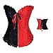 Joansam Women's Embroidered Montage Overbust Corsets DL3153-Blackred-M