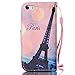 iPhone SE Case,iPhone 5S Case,iPhone 5 Case,[Wrist Strap][Kickstand] Pattern Premium PU Leather Wallet [Card/Cash Slots] Flip Cover for Apple iPhone 5 5S SE +Crystal Pen (Eiffel Tower)