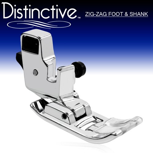 Distinctive Zig Zag "A" or "J" Sewing Machine Presser Foot With Low Shank Adaptor- Fits All Low Shank Singer, Brother, Babylock, Euro-Pro, Janome, Kenmore, White, Juki, New Home, Simplicity, Elna and More!