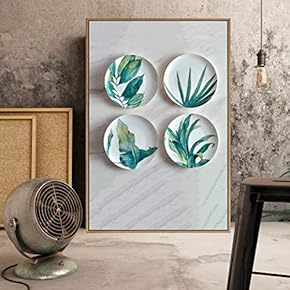 Floating Framed Canvas Wall Art for Living Room, Bedroom Plates Canvas Prints for Home Decoration Ready to Hang - 16x24 inches