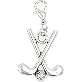 Golf Clubs & Golf Ball Clip on Charm Perfect for Necklaces and Bracelets 101Ae