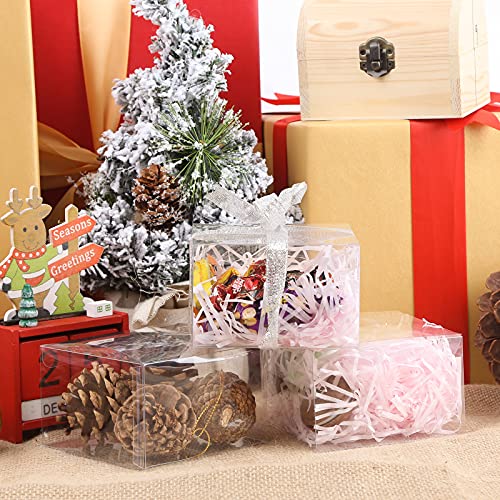 VGoodall Clear Favor Boxes, 35 pcs Plastic Gift Boxes Transparent Cube Boxes PET Boxes for Wedding, Party, Baby Shower, Bridal Shower