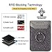 ACRSIKR Card Holder for Back of Phone, RFID Blocking Glitter Cell Phone Credit Wallet with Ring Pocket Stick on iPhone