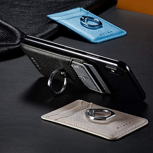 ACRSIKR Card Holder for Back of Phone, RFID Blocking Cell Phone Credit Wallet with Ring Pocket Stick on iPhone - Thumbnail 3