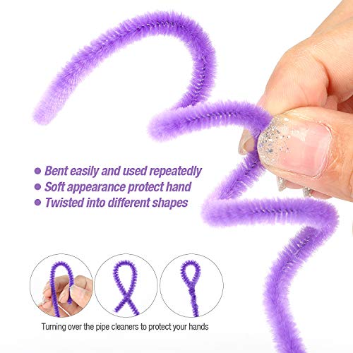 320 Pcs Pipe Cleaners Chenille Stems, Assorted Colors for DIY Art Craft Decorations(6 mm x 12 inch)