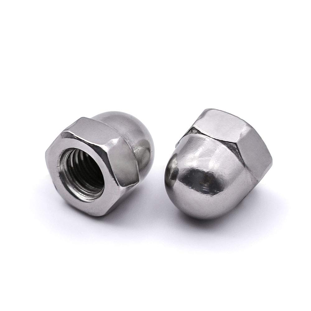 3/8-16 Acorn Hex Cap Dome Head Nuts, 304 Stainless Steel 18-8, Coarse Thread UNC, Full Thead Coverage, Pack of 20