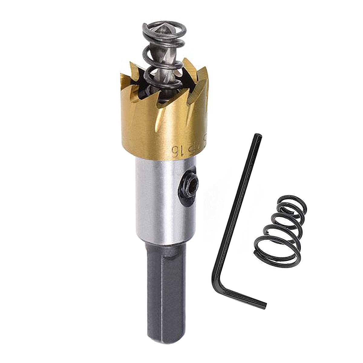 SagaSave 16MM Carbide High Speed Steel Drill Bits Hole Cutter, Heavy Duty Titanium-Plated Hole Saw for Stailess Steel, Metal, 0.63inch 1PCS