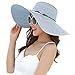 Adrinfly Women Foldable Floppy Wide Brim Straw Sun Hat Travel Packable Adjustable Summer Beach Accessories Hat UV UPF 50+