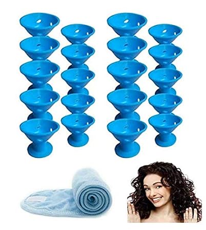 Buy 20 Pcs Blue Hair Curler Rollers 1pcs Magic Headbands