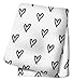 Lulujo Baby Silky Soft Muslin Swaddle Blanket, 47 x 47-Inches, Hearts