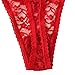 5-Pack Women's Thin Lace Hollowed-Out T-Back Low Waist Ice Silk Sexy Cheeky Thong See-Through Panties