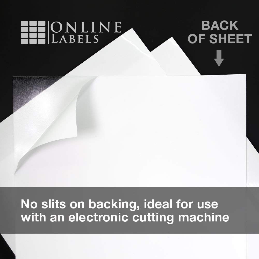 Waterproof Clear Gloss Sticker Paper, 8.5 x 11 Full Sheet Label, 100