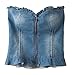 AvaCostume Womens Denim Strapless Tube Top