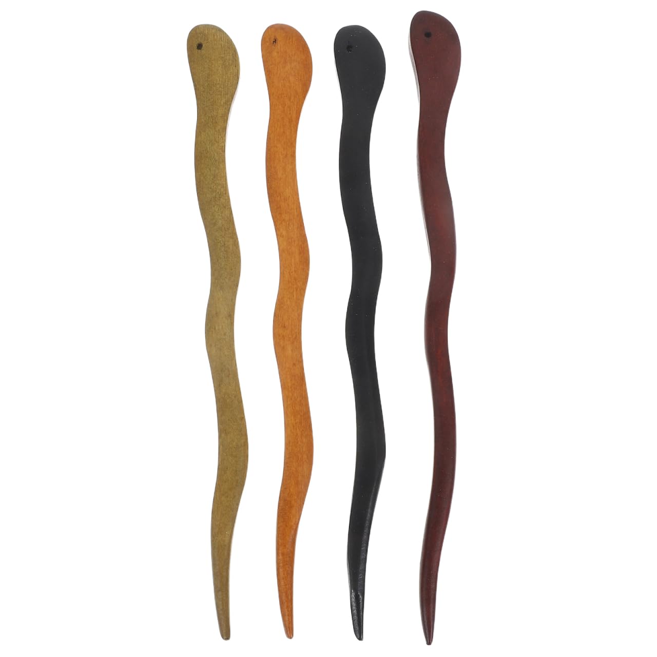 Mikinona 4Pcs Sandalwood Hair Sticks Chinese Hair Chopsticks for Women Girls Wooden Pins for Buns Updos Natural Solid Wood Decorative Styling Accessories