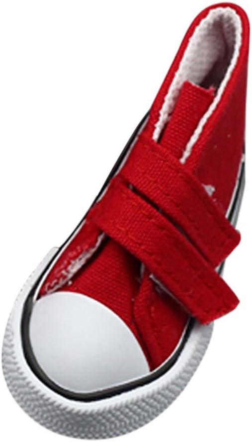 XuxMim Canvas Magic Sticker Sneakers Shoes For 18 inch American Girl & Boy Dolls RD(red,7cm*4*3.5cm)