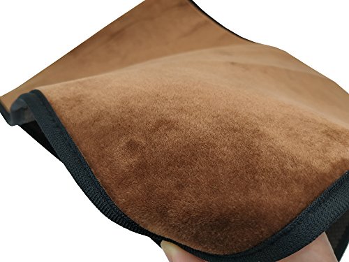 Wanty Velvet Sofa Couch Chair Armrest Soft Caddy Organizer Holder for Remote Control, Cell Phone, Book, Pencil (Brown) - Thumbnail 3