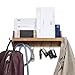 brightmaison Small Coat Rack Shelf Wall-Mounted with Hooks Wood Entryway Organizer Key Phone Mail Holder (Walnut)