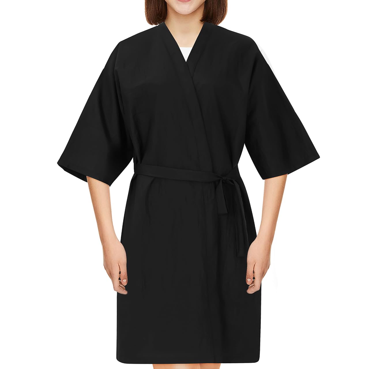 Lurrose Salon Gown for Clients, Hairdressing Robe with Sleeves, Professional Waterproof & Anti-Static Client Cape for Hair Cutting, Colouring, Spa and Beauty Treatments