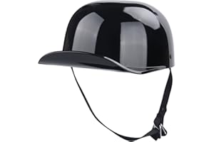 Uchoose Baseball Style Cap Motorcycle Helmets Matte Black Unisex-Adult Helmet for Adults Motorcycle Motorbike Moped Street Bike DOT Approved