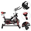 Hooseng-Exercise-Bike-Indoor-Cycling-Stationary-Bikes-Cardio-Workout-Machine-Upright-Bike-Belt-Drive-Adjustable-Resistance-Levels-with-LCD-Digital-Monitor-for-Home-Gym-Lose-Weight-Black Hooseng Aerobic Indoor Training Exercise Bike, Super-Silent Stationary Bike Cycling with LCD display, Seat Cushion…