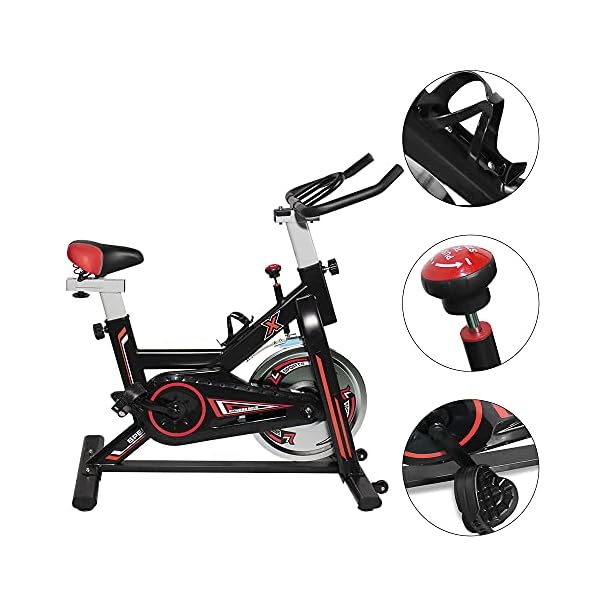 Hooseng-Exercise-Bike-Indoor-Cycling-Stationary-Bikes-Cardio-Workout-Machine-Upright-Bike-Belt-Drive-Adjustable-Resistance-Levels-with-LCD-Digital-Monitor-for-Home-Gym-Lose-Weight-Black Hooseng Aerobic Indoor Training Exercise Bike, Super-Silent Stationary Bike Cycling with LCD display, Seat Cushion…