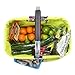 Market Basket with Insulated Cooler Compartment, Aluminum Handle, Collapsible Design, Reusable for Grocery, Farmer Market & Picnic (Leaves)