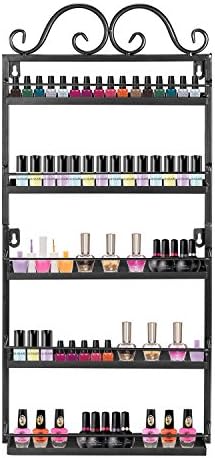 aAnjoy 5 Tiers Nail Polish Rack Metal Material Nail Polish Holder for Nail Polish Display(Black)