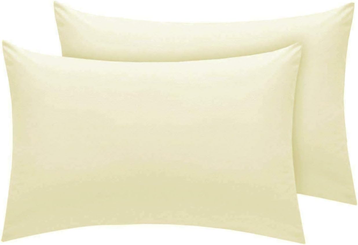River-Neil Pillow cases 2 pack 2 x Pillow Case Cases Polycotton Housewife Pillow Pair Pack Bedroom Pillow Cover (Black)