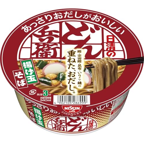 どん兵衛 日清のあっさりおだしがおいしいどん兵衛 揚げ玉そば 日清食品 カップ麺 69g ×12個