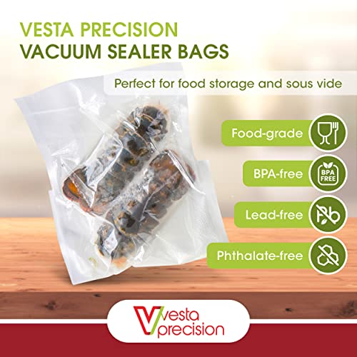 Vesta Precision Liquid Block Vacuum Seal Pouches Clear and Embossed