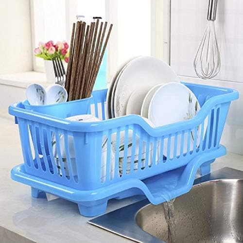 TQWMU Plastic 3 in 1 Amazing Design Flexible Kitchen Sink Dish Drainer Drying Rack Washing Holder Basket Organizer Tray (Multicolour, Standard Size)