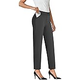 COPYLEAF Ankle Dress Pants Women High Waisted Work Travel Pants with Pockets Stretchy Business Casual Slacks