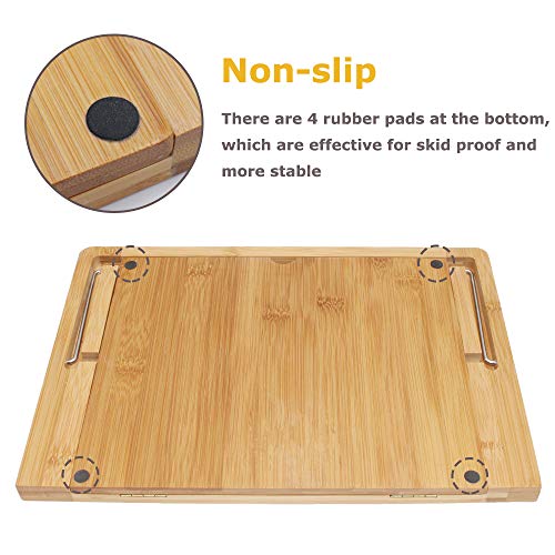 Bamboo Book Stand Display Adjustable Foldable Tray Page Paper Clips ipad Stand/Cookbook Stand/Foldable Tablet PC Textbook/rdy Lightweight Bookstand Textbooks Music Books Bookstands Cook Recipe Stands