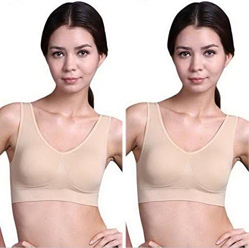 Bluefringe Yoga Sports Vest Casual Crop Tops Women Ladies V-Neck Stretch Wire Free Pure Color Bra Sleepwear Nightwear