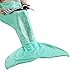 LANGRIA Mermaid Tail Blanket Glittering Flannel Super Soft Cozy Warm Lightweight for Kid Girl Adult All Season (60 x 25 inches, Green)