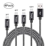 USB Type C Cable, Yostyle 4Pack 3FT 6FT 6FT 10FT Nylon Braided USB A to USB C Charger Cable Fast Charging Cord for Samsung Galaxy S9 S8 Plus, Note 8,Moto Z Z2,LG V30 V20 G5 G6,Pixel,Nintendo Switch